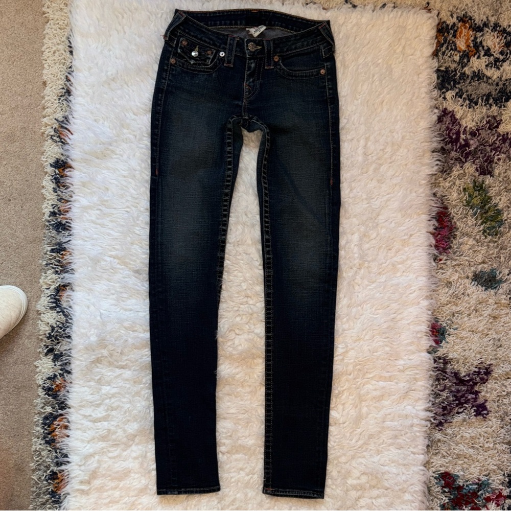 True🧲Religion Julie Skinny Low-Rise Jeans, Size 27 x 34